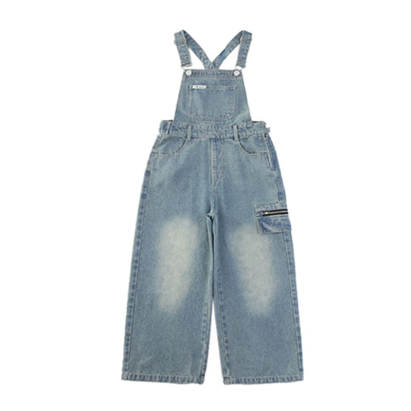 High Quality Children Bib Jeans Jumpsuit for Teenage Girl Causal Denim Suspender Overalls Kids Fashion Stylish Dungarees 5-14Y
