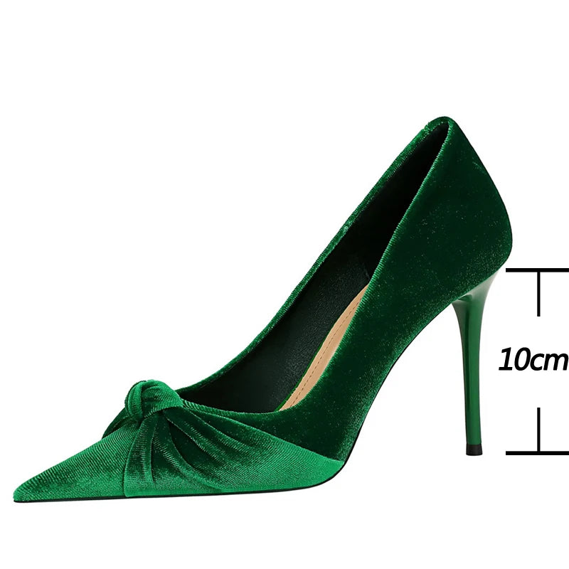 BIGTREE Shoes Bowknot Suede Women Pumps Fashion New High Heels Pointed Stilettos Women Heels 2026 New Design Pumps Plus Size 43