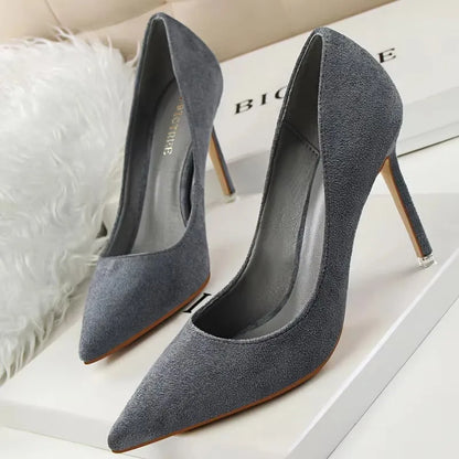 BIGTREE Shoes 2026 New Women Pumps Suede High Heels Shoes Fashion Office Shoes Stiletto Party Shoes Female Comfort Women Heels