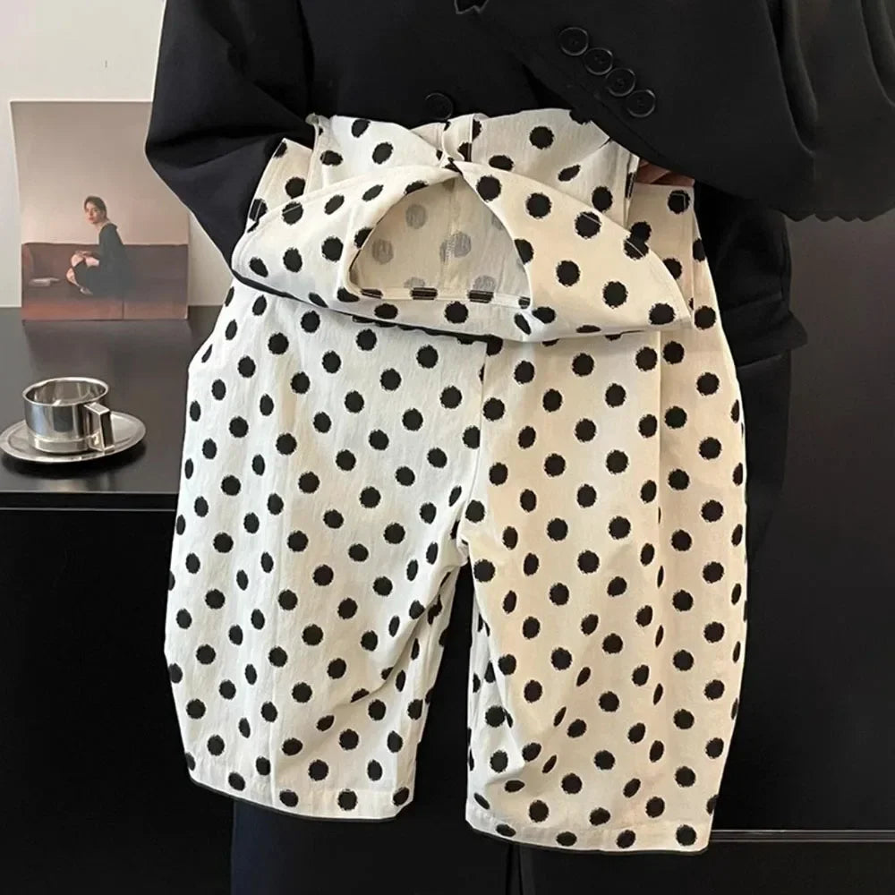 Summer New Casual Boys' and Girls' Clothes Polka Dot Vertical Stripe Printed Kids Jumpsuit Basic Simple Children's Clothing