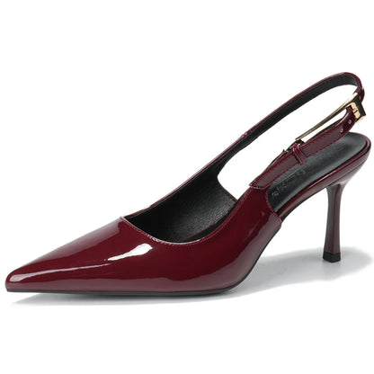 BIGTREE Shoes Women Pumps Patent Leather High Heels Ladies Shoes Stiletto 8 cm Heels Buckle Sexy Party Shoes Heeled Sandals New