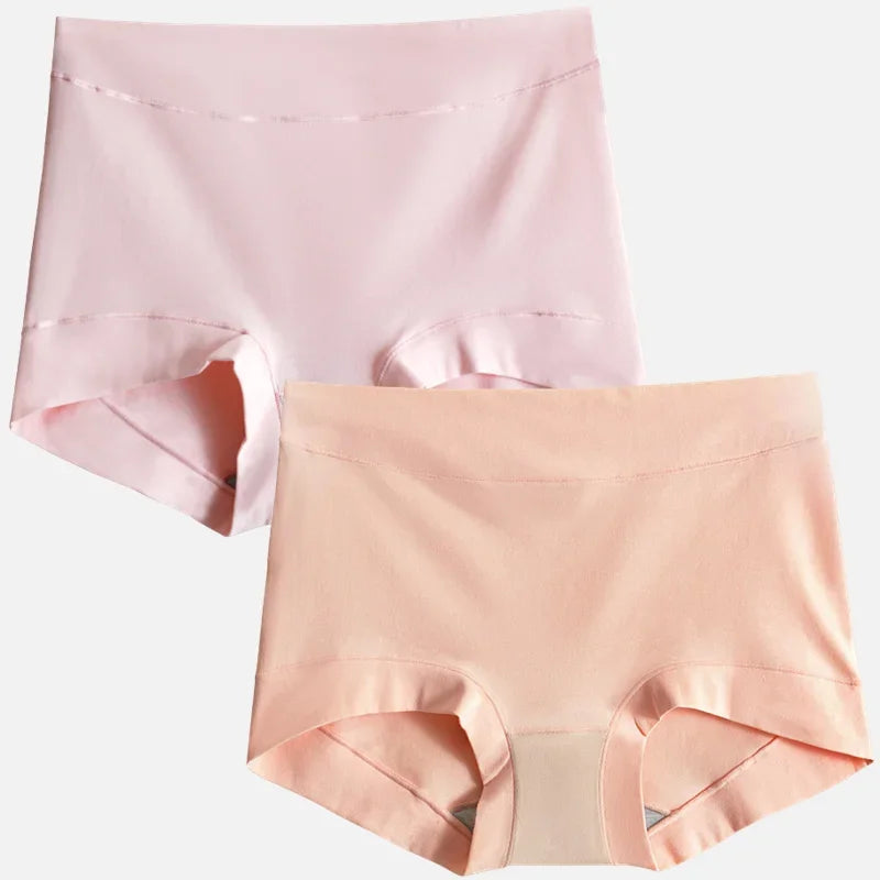 2pcs Women Cotton Panties High-Rise Plus Size M-4XL Female Underwear Boxers Shorts Comfort Underpants Sexy Intimates Lingerie