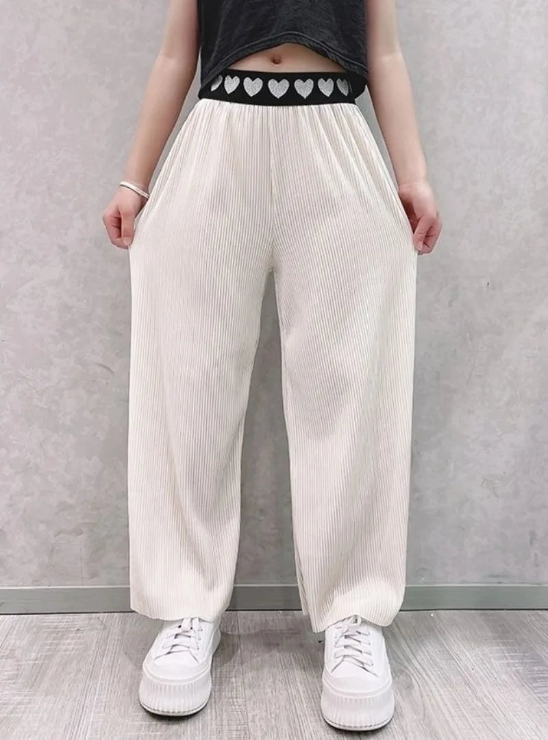 Kids' Breathable Ice Silk Anti Mosquito Loose Straight Leg Pants 2026 Summer Casual Wear