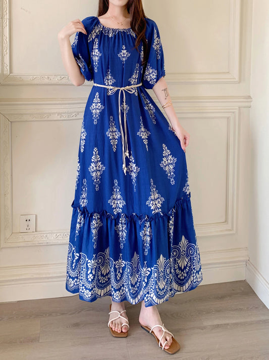 Women's Summer Dresses Casual Short Sleeve Crewneck Dress
