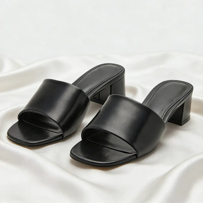 Designer Chunky High Heeled Women's Slippers Sexy Open Toe Slide Sandals for Ladies Summer Concise Style Comfort Beach Sandals