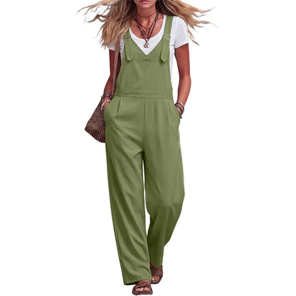 ZANZEA Women's Casual Jumpsuits Adjustable Straps Bib Trousers Overalls Summer 2026 Fashion Solid Suspender Jumpsuits Streetwear