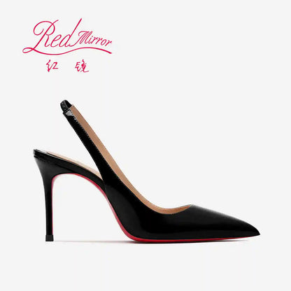 Heeled sandals Red Shiny Bottoms Naked color luxury Hollow 2026 New Elegant High Heels Sexy Slingbacks Ladies Shoes Women shoes