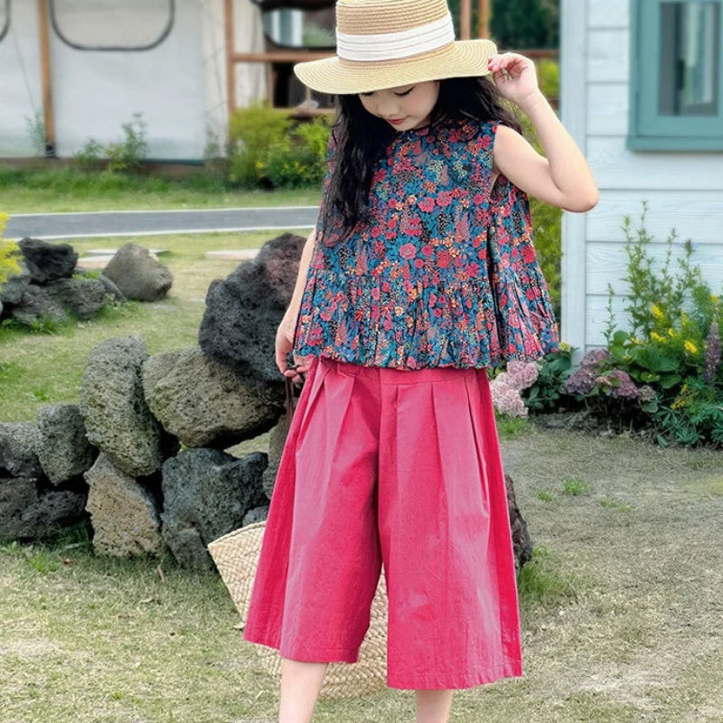 Kids Girl Clothes Summer Suits for Girls 12 14 Years Old Clothing Sets 4 7 Children 11 Korean Children's 2025 Set 8 Year Top Up
