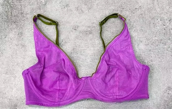 YUQI French Summer Bra - Sexy Euro Color-Block Lingerie | Slim Push-Up Lift & Anti-Sag Support | Anti-Sag Comfort Fit Underwear