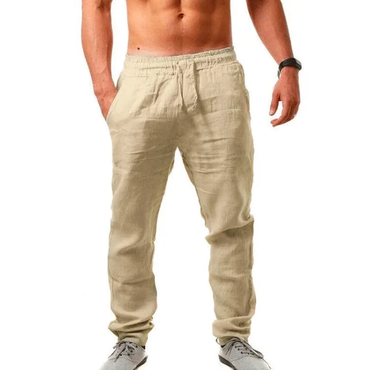 2024 Spring Linen Wide Men Pants Korean Trousers Oversize Cotton Streetwear Male New Yoga Pants Casual Men Clothing Sweatpants