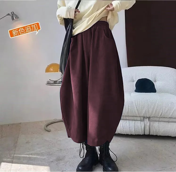 2026 Autumn Casual Harem Pants Women Cotton High Waisted Trousers Retro Loose Bloomers Women's Oversize Pants Baggy Sweatpants