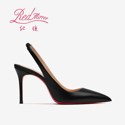Heeled sandals Red Shiny Bottoms Naked color luxury Hollow 2026 New Elegant High Heels Sexy Slingbacks Ladies Shoes Women shoes