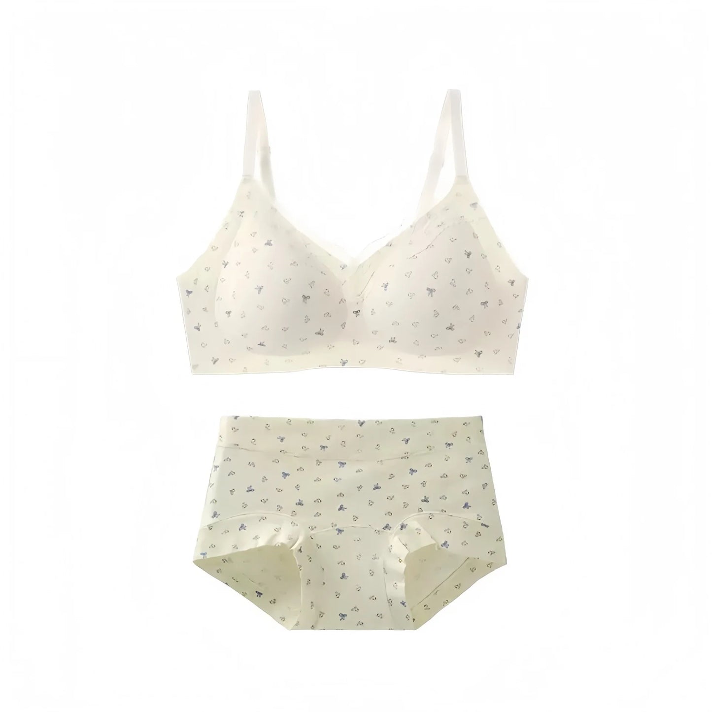 Teenage Sexy Lace Floral Bra Set Comfortable Non-steel Ring Beauty Back Small Breasts Gathered up Support Anti-Sagging Bra Set