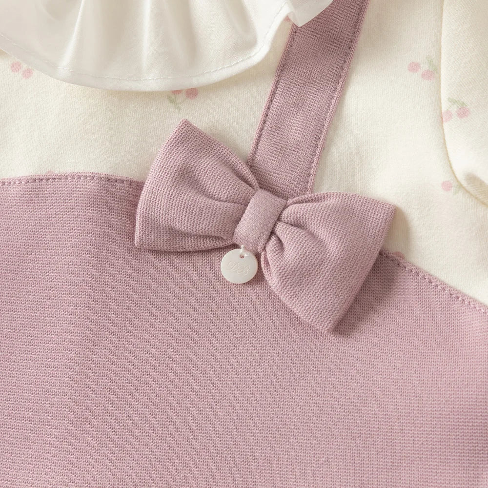Dave Bella Girl Dresses Spring Autumn Dress Long Sleeve Cotton Sweet Bow Children Princess Clothes Elegant Charm Party DB3263030