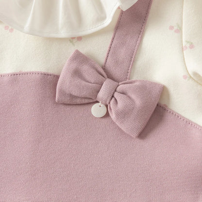 Dave Bella Girl Dresses Spring Autumn Dress Long Sleeve Cotton Sweet Bow Children Princess Clothes Elegant Charm Party DB3263030