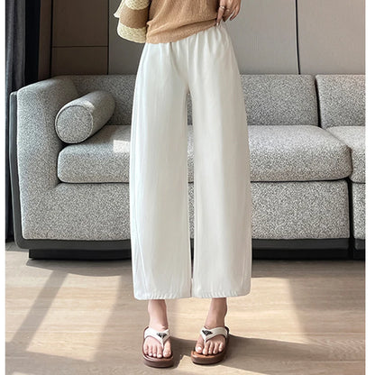 Women Cotton Linen Casual Pants 2026 Summer New High Waist Pleated Wide Leg Ankle Chic  Pants Easy Wear Quality  Trousers