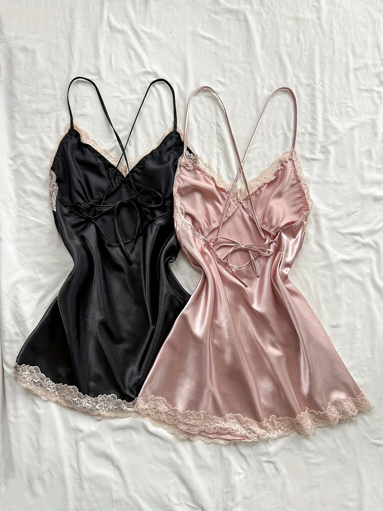 Two-piece lace patchwork women's Nightdress sexy and comfortable pajama set for women