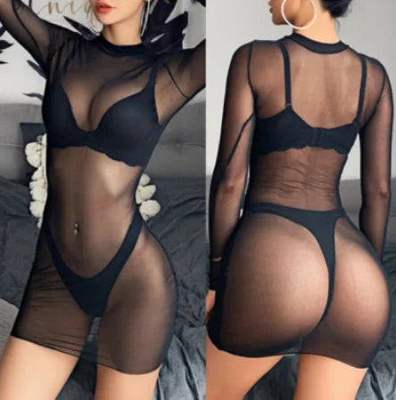 Sexy Plus Size Lingerie Women Erotic Babydoll Lace Hollow Pajamas Sexy Mujer Sexi Babydoll Lingerie Plus Size 5XL