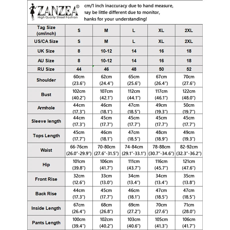 ZANZEA 2026 Spring Outfits Stand Neck Long Sleeve Tops Pant Sets Stylish Solid OL Work Tracksuit Women 2 Piece Sets Streetwear