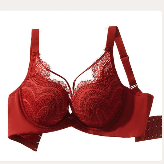 Large Breasts Show Small Sexy Lace Underwear For Women With Soft Steel Rings To Collect The Extra Breasts On The Large-size Bra
