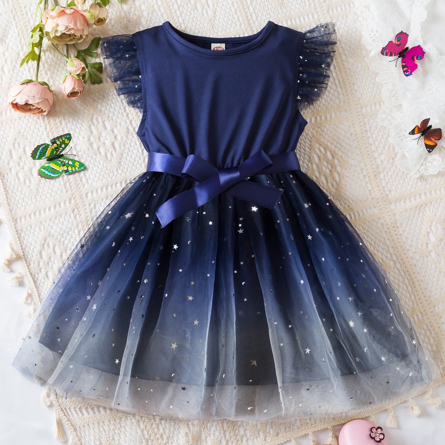 K-Pop Hunters Zoey Rumi Girls Sequin Tutu Dress with Bow Flutter Sleeves Summer Princess Party Outfit for Toddler Kids 2-6Y