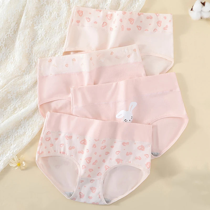 4Pcs Plus Size M-5XL Panties Women Cotton High Waist Slimming Underwear Seamless Girls Briefs Sexy Female Breathable Lingerie