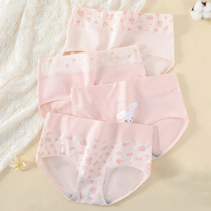 4Pcs Plus Size M-5XL Panties Women Cotton High Waist Slimming Underwear Seamless Girls Briefs Sexy Female Breathable Lingerie