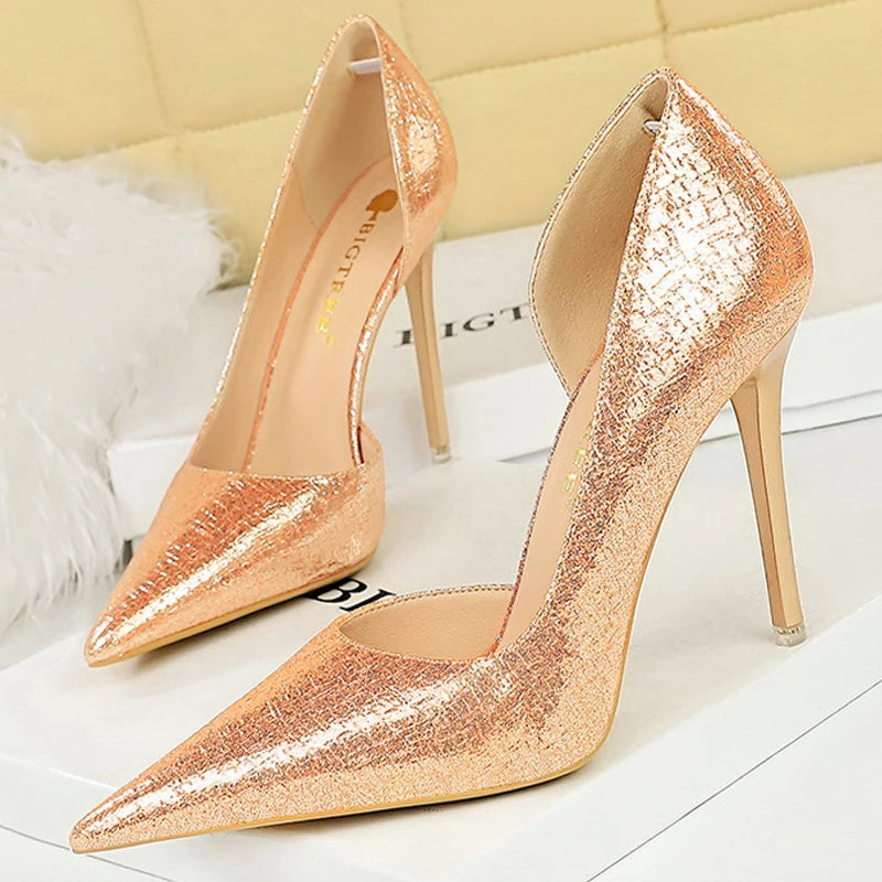BIGTREE Shoes Sequin Cloth Women Pumps Fashion Wedding Shoes Luxury High Heels Women Shoes Stilettos Heels Sexy Party Shoes 2026