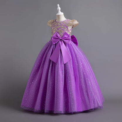 3-12 Years Girls Princess Bridesmaid Dress Kids Long Prom Ball Gowns Children Wedding Birthday Party Dresses Christmas Vestidos