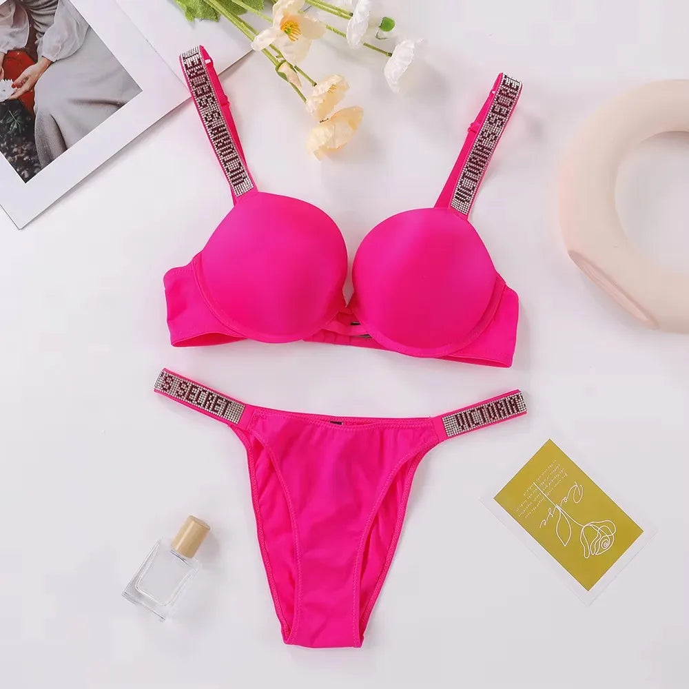 Women's Lingerie Set Sexy Breathable Soft Versatile Shapewear V Sexy Lingerie Bra and Panty Set Push Up Classic