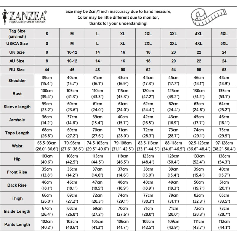 ZANZEA Casual Office Stripe Suits Women Striped Outfit Two Piece Vintage Long Sleeve Double Breasted Blazer Wide Leg Pants Sets