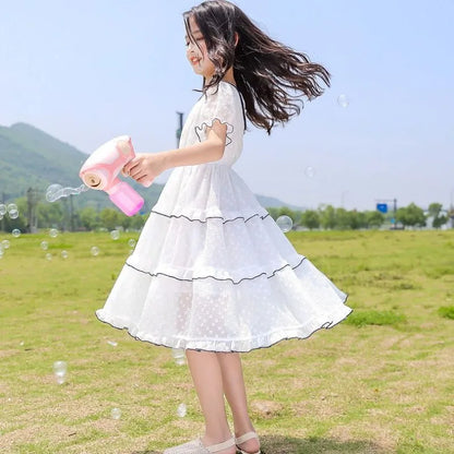 Chiffon Princess Dress Children's Elegant Girl Girls Fashion Clothes Little Girl's From 10 14 Years Old Summer Dresses 8 Child 7