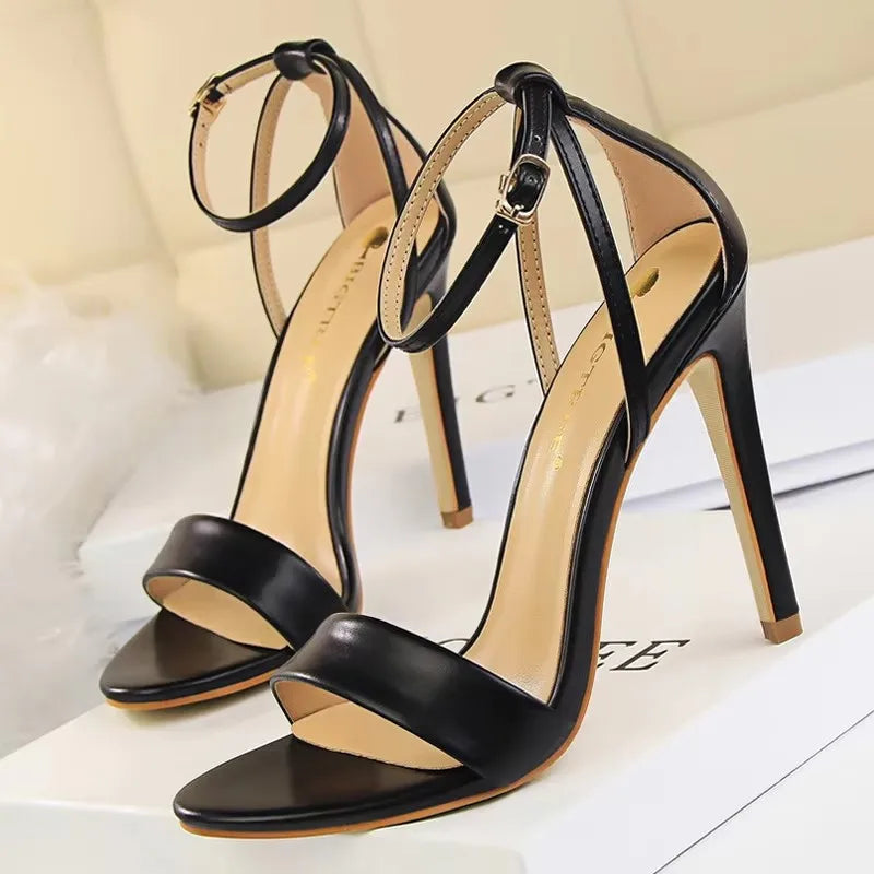 BIGTREE Shoes Pu Leather High Heels 2026 New Women Heels Sexy Stiletto Heels 11 Cm Party Shoes Color Matching Women Sandals