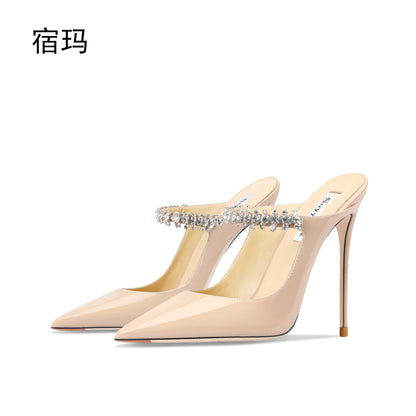 Heeled Sandals 2026 Women Heels Slippers Luxury Brand High Heels Shoes Fashion Crystal Pumps Slingbacks Party Ladies Shoes Women