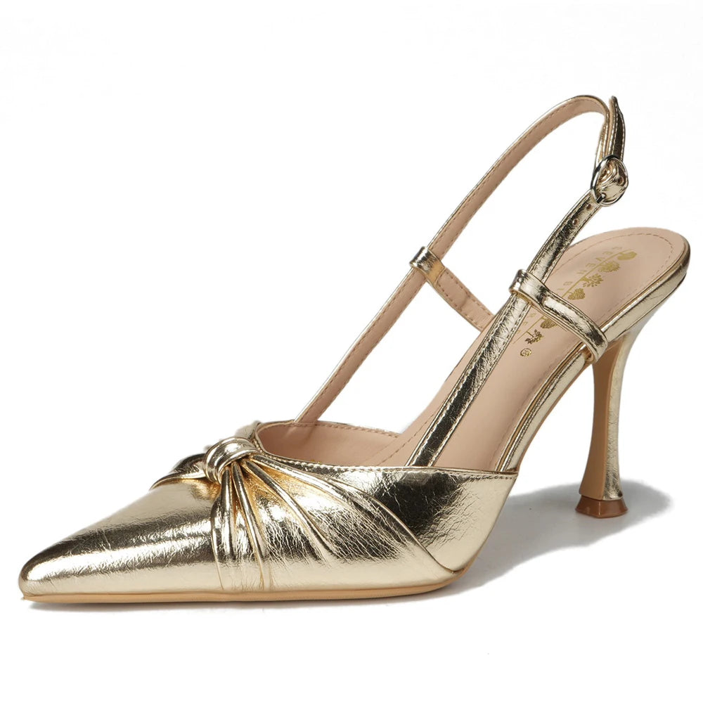 BIGTREE Shoes New Bowknot High Heels Pointed Tip Women Pumps Summer High-Heeled Sandals Women Shoes Buckle Stiletto Heels 9 Cm