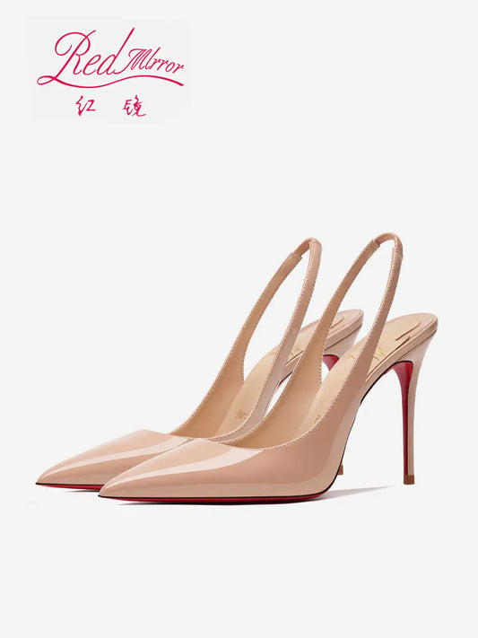 Heeled sandals Red Shiny Bottoms Naked color luxury Hollow 2026 New Elegant High Heels Sexy Slingbacks Ladies Shoes Women shoes