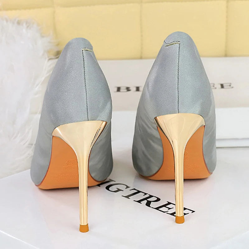 BIGTREE Shoes Metal Pointed Tip Women Pumps Stilettos Heels 10 cm Luxury High Heels Luxury Banquet Shoes Sexy Party Shoes 2026