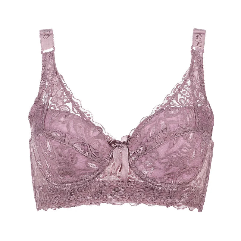 Hot Full cup thin underwear small bra plus size undewire adjustable lace Women's bra breast cover B C D Large size Lace Bras