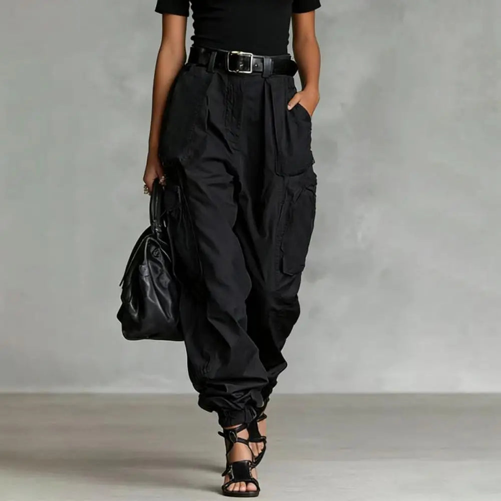 Baggy Cargo Trousers Women Pants Adjustable Leg Openings Full Ankle Length Baggy Trousers Cargo Comfortable Women Pants