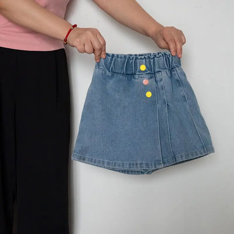 Girls Denim Shorts Summer Clothes Kids Lightweight Skirt Shorts Casual Outdoor School Wear Trendy Latest Design for Children