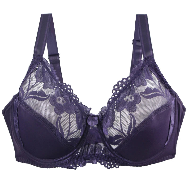 2024 New Sexy DEF Cup Bras Underwear For Women Lace Gather Steel Ring Adjustable Collection Plus Size Lingerie