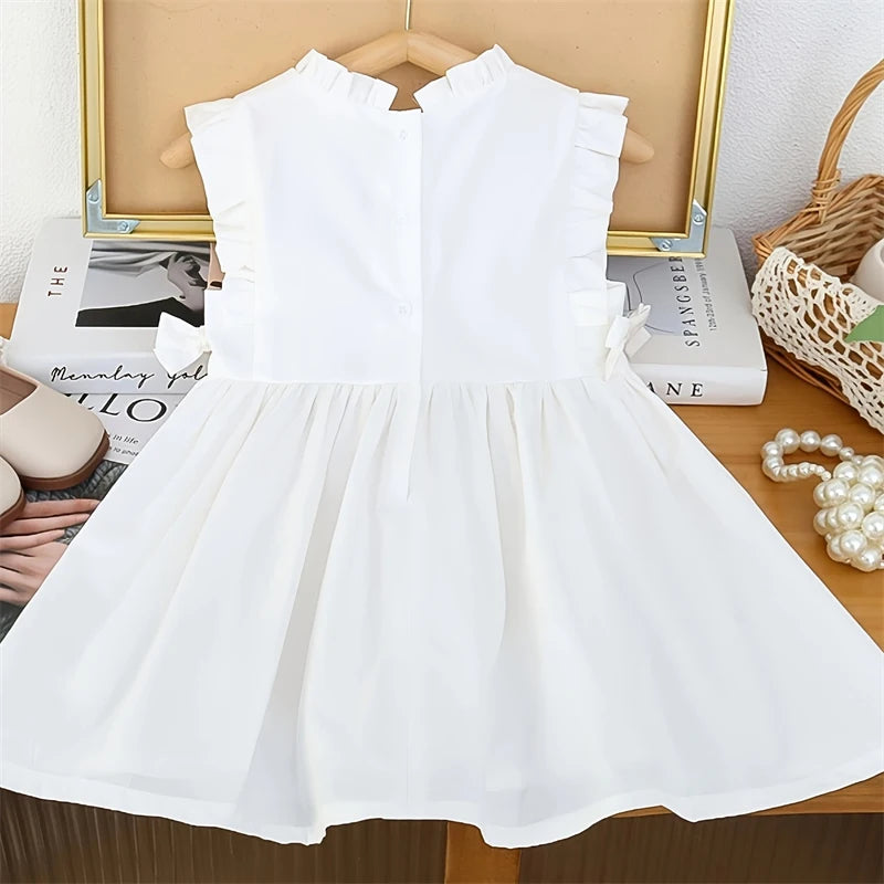 Baby Girl Summer Sleeveless Embroidered Dress Fashionable Children Soft Cotton Clothing Toddler Flower Dresses Newborn Costume