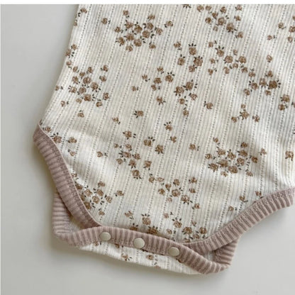 TZ2432 New Korean Baby Flower Short Sleeved Set for Women's Baby Thin Cotton Soft Home Short Sleeved Shorts Two Piece Set