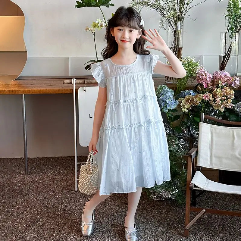 Princess Sleeve Dress Summer Girl Kids Girls Clothes 10 Years Old Children's Clothing From 7 8 Dresses Elegant Sale Girly Party