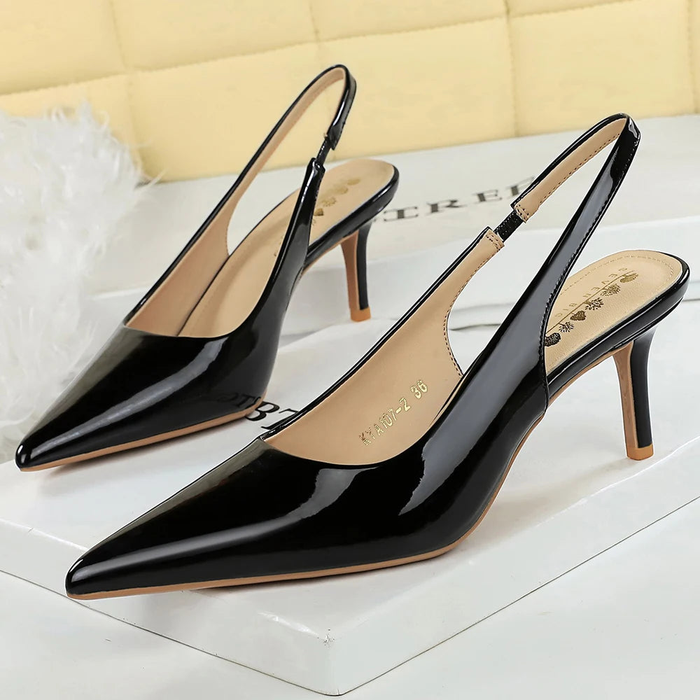Plus Size 43 BIGTREE Shoes Women Pumps Stiletto Heels 6.5 cm Pointed High-Heeled Sandals Summer Shoes Sexy Lady Party Shoes