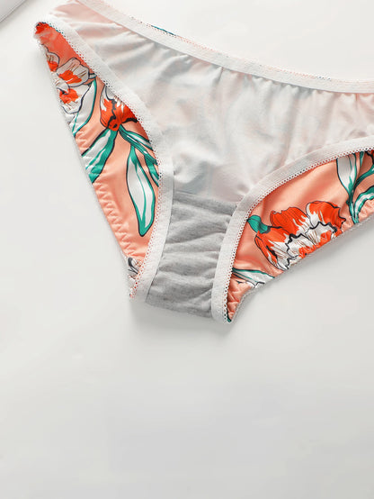 Hot Selling High-quality Multi-color Lingerie 2-piece set For Women's Underwear Beautiful Print Push Up Bra Beach party bikini