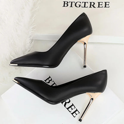 BIGTREE Shoes New Women 9.5 Cm Heels Metal Pointed Tip Women Pumps Quality High Heels Stiletto Luxury Pumps Ladies Shoes 2026