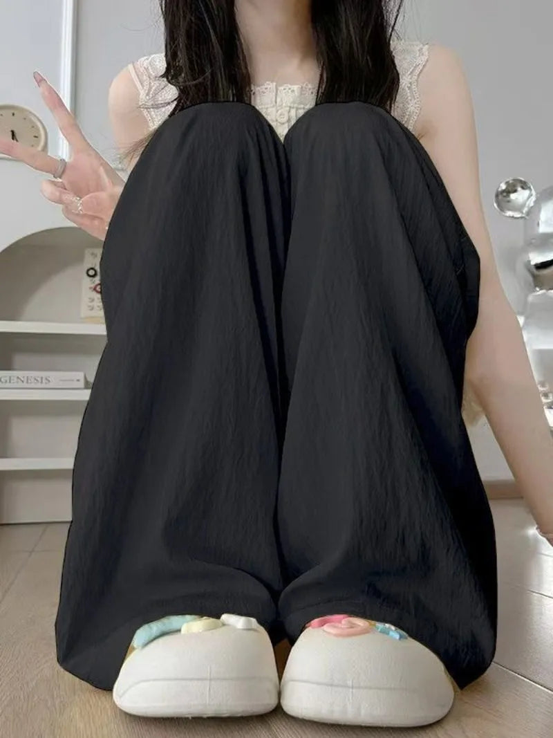Girls' Ice Silk Mosquito Repellent Loose Fit Wide Leg Pants Cooling Summer Casual Wear for Kids Ages 5-12 Breathable Lightweight