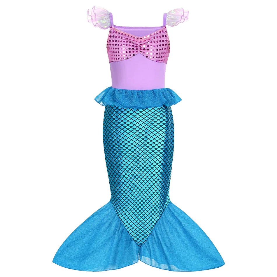 Children Costume Girl Dress Halloween Princess Cosplay Party Rapunzal Anna Elsa Birthday Clothes