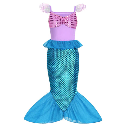 Children Costume Girl Dress Halloween Princess Cosplay Party Rapunzal Anna Elsa Birthday Clothes